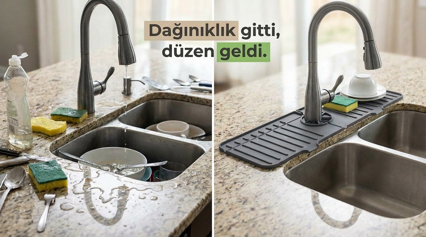 Gri Beyaz Musluk Altı