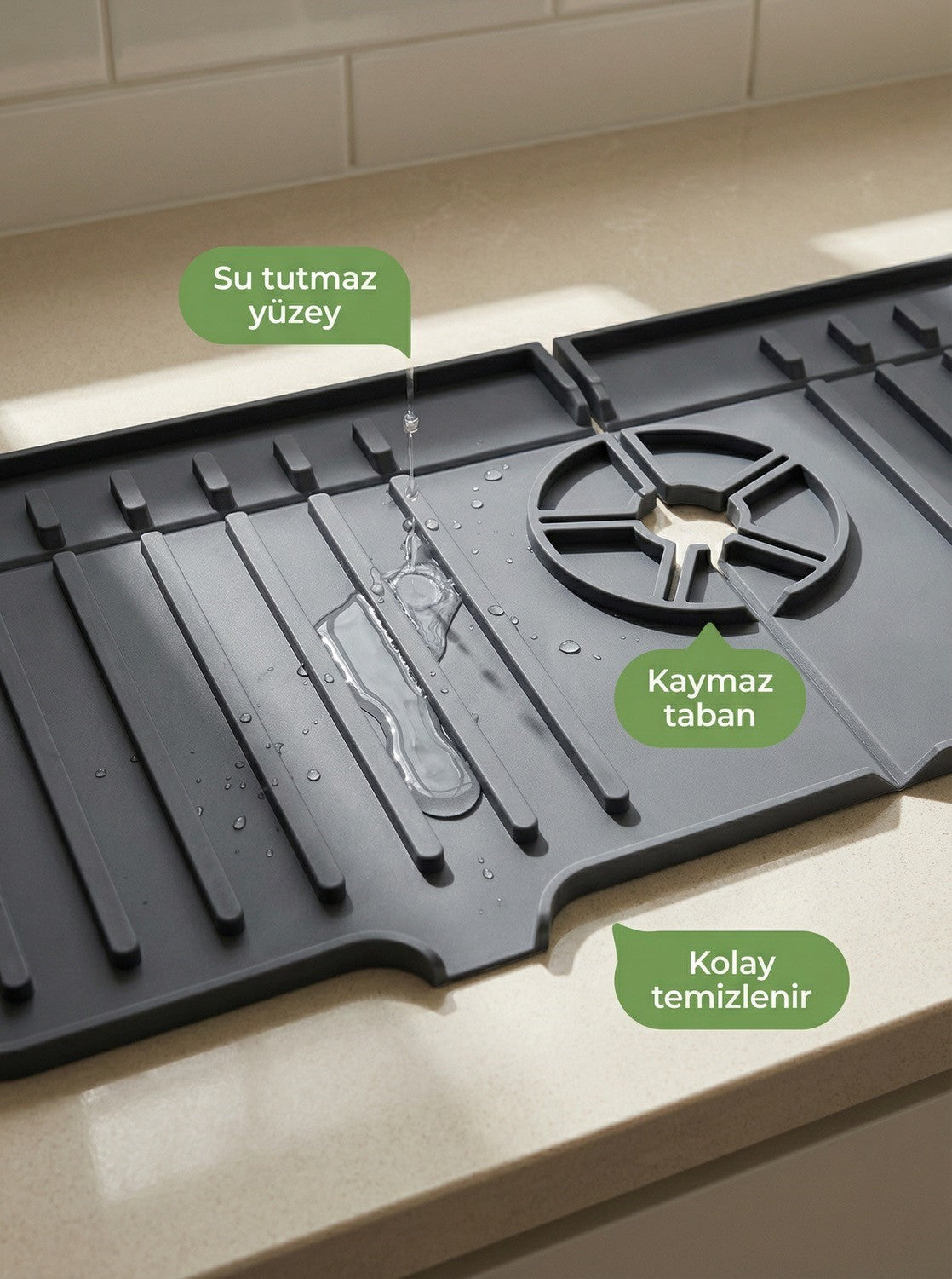 Gri Beyaz Musluk Altı