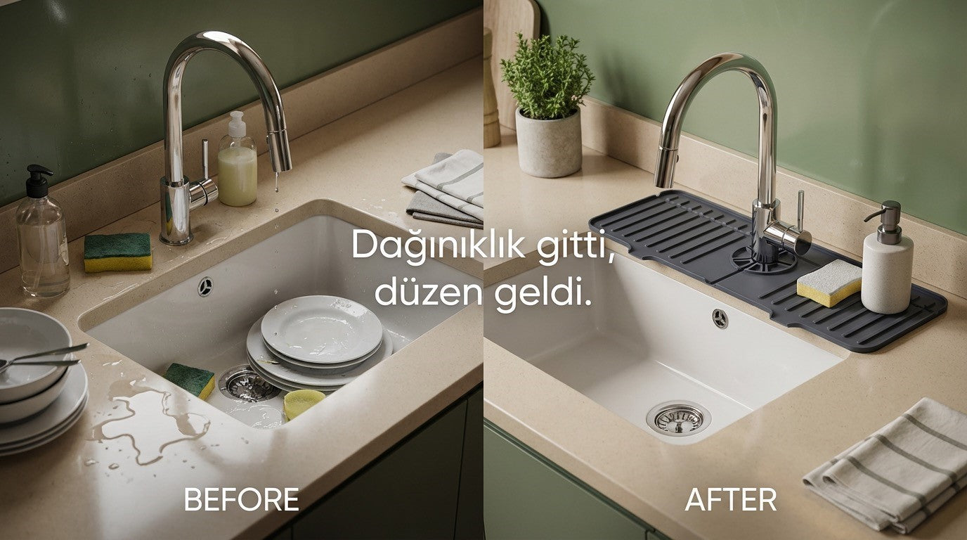 Gri Beyaz Musluk Altı