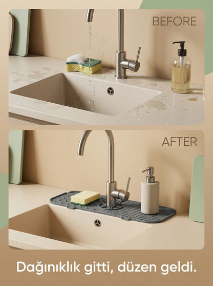 Gri Çift Desenli Musluk Altı