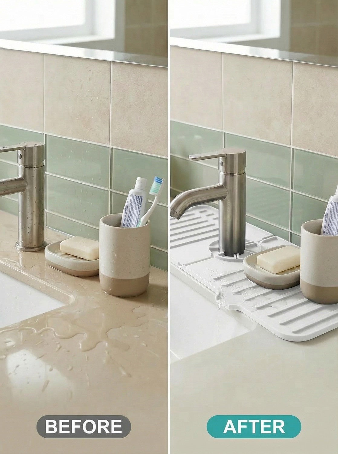 Gri Beyaz Musluk Altı