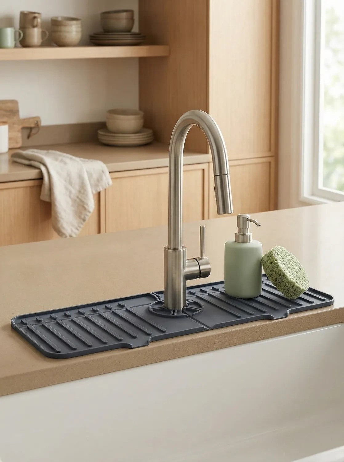 Gri Beyaz Musluk Altı