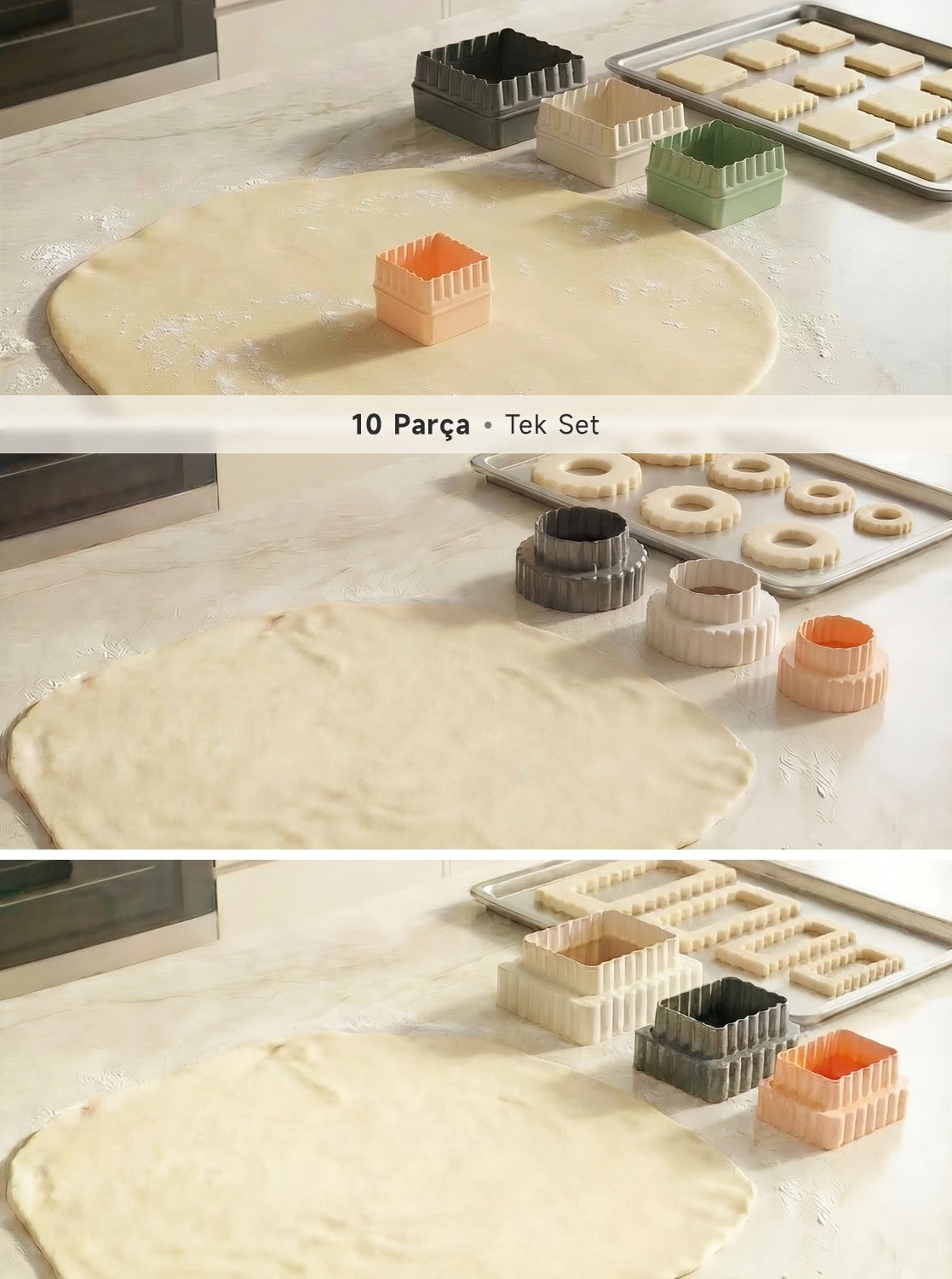 Çift Taraflı 10’lu Geometrik Kurabiye Kalıp Seti