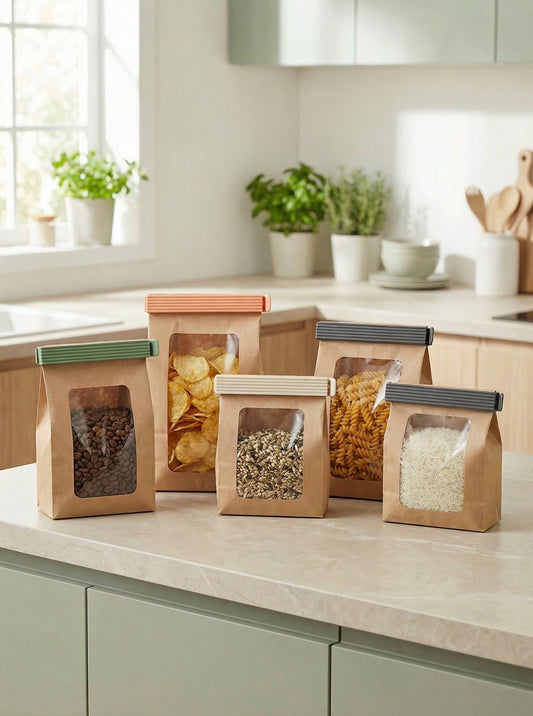 12'li Pratik Poşet Klipsi Renkli Pratik Poşet Ağzı Kapatıcı