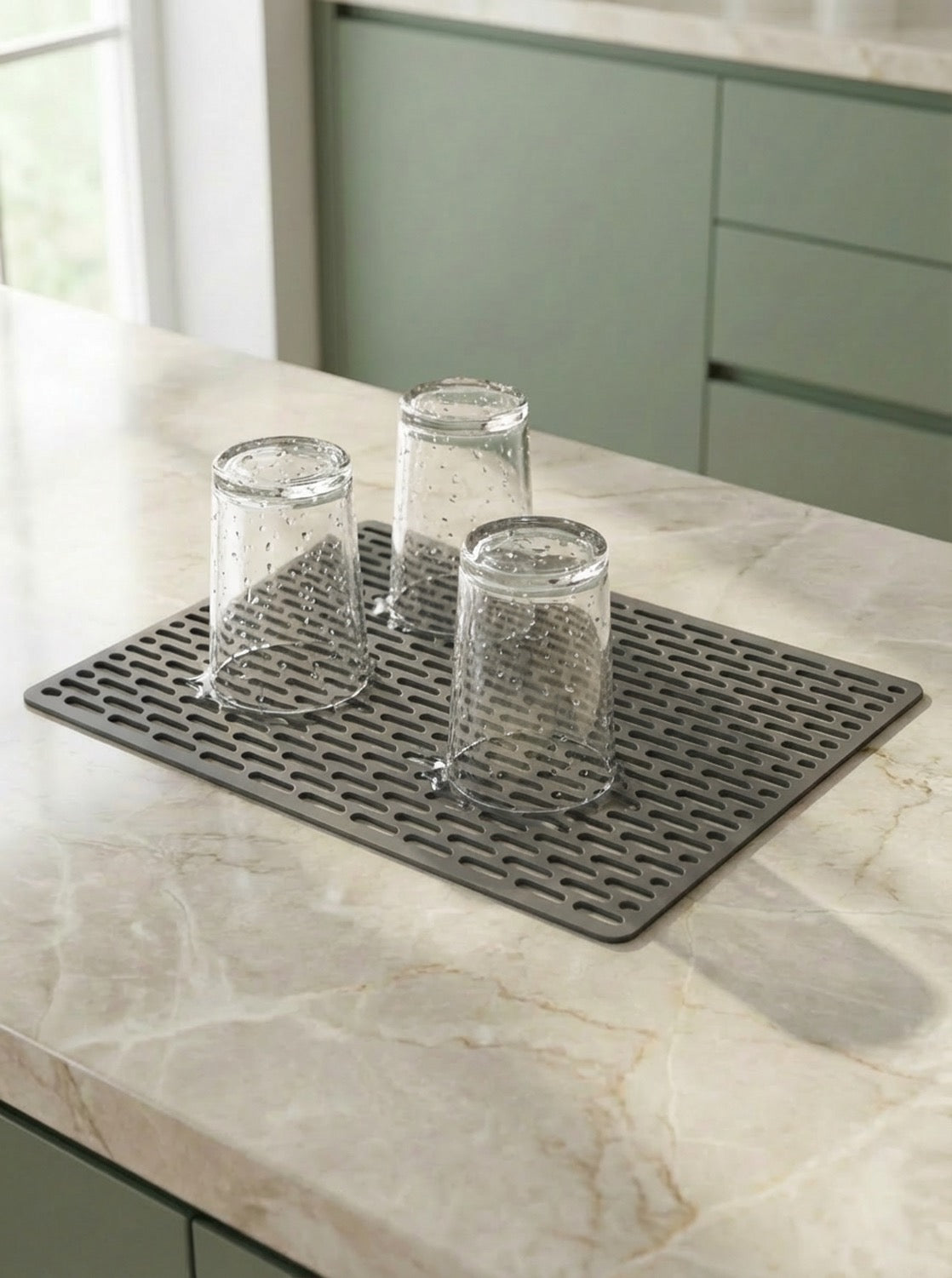 Dikdörtgen Silikon Ayarlanabilir Kaydırmaz Lavabo Üst ve İç Matı