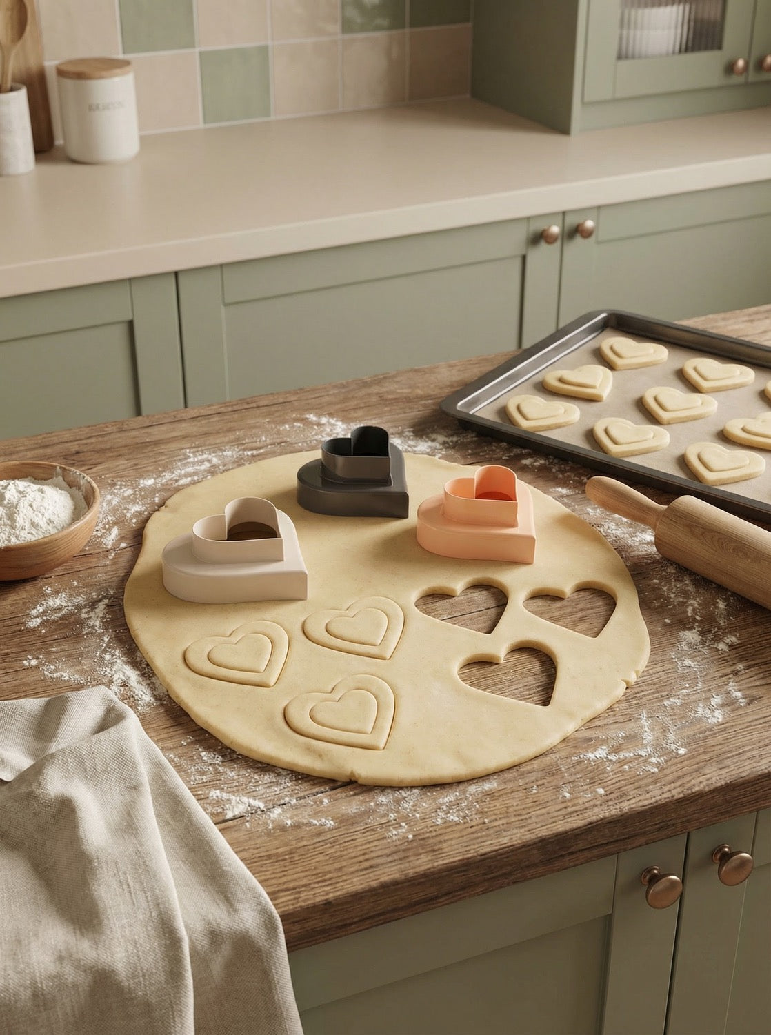 Çift Taraflı Kurabiye Kalıbı Seti – Geometrik & Figürlü Desenler