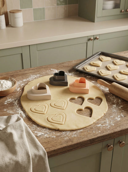 Çift Taraflı Kurabiye Kalıbı Seti – Geometrik & Figürlü Desenler