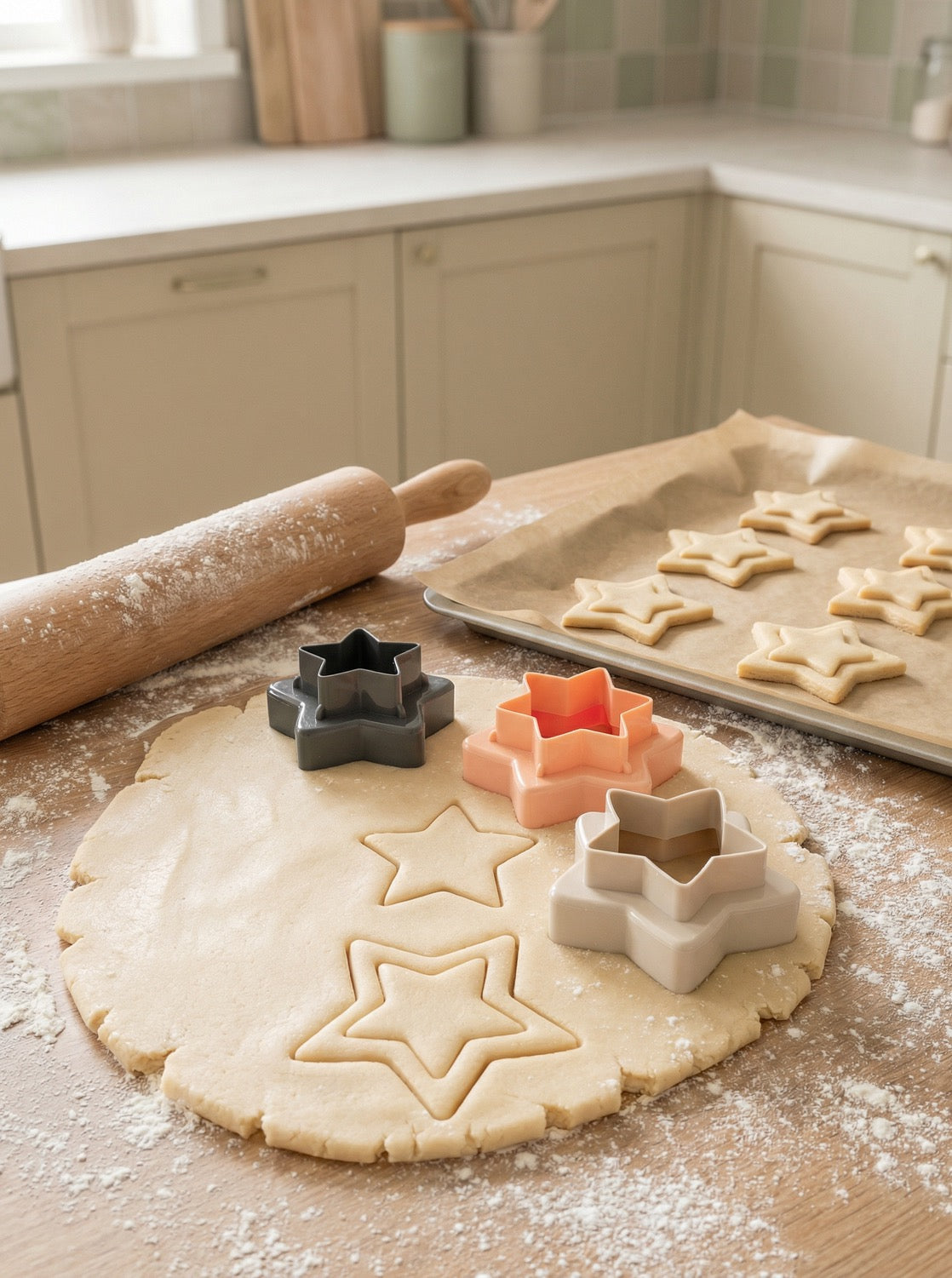 Çift Taraflı Kurabiye Kalıbı Seti – Geometrik & Figürlü Desenler